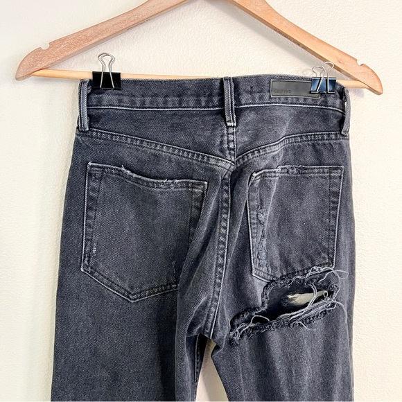 GRLFRND Ripped High Rise Button Fly Jeans in Grey Black - Picture 11 of 14